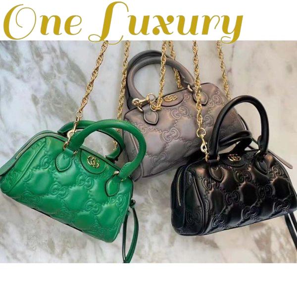 Replica Gucci Women Marmont Leather Mini Bag Bright Green GG Matelassé Leather 12