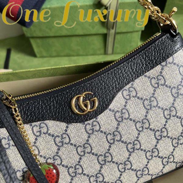 Replica Gucci Women Ophidia GG Small Handbag Beige Blue GG Supreme Canvas Double G 6