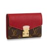 Replica Louis Vuitton LV Women Pallas Compact Wallet in Monogram Canvas with Colored Calf Leather