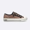 Replica Dior Women Shoes Walkndior Plumetis Sneaker 5cm Heel-Brown