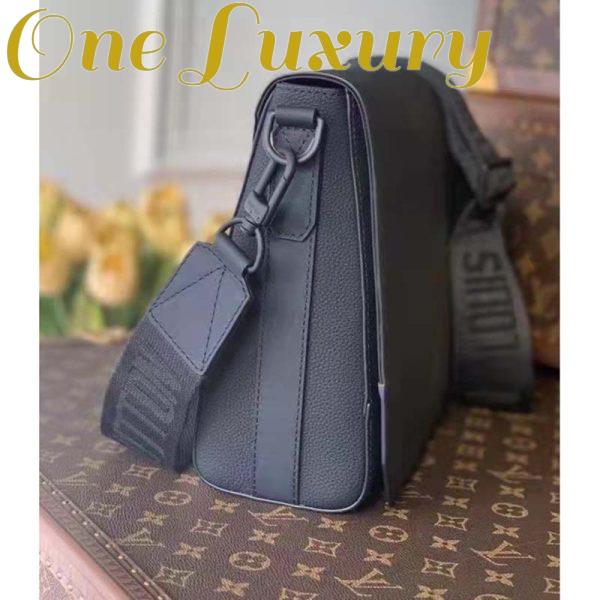 Replica Louis Vuitton LV Aerogram Messenger Black Grained Calf Cowhide Leather Textile Lining 4