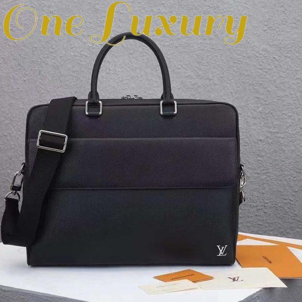 Replica Louis Vuitton LV Men Alex Briefcase Embossed Taiga Cowhide Leather 5