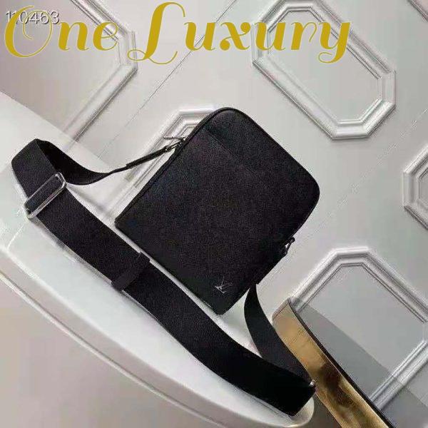 Replica Louis Vuitton LV Men Alex Messenger Bag in Taiga Cowhide Leather-Black 3