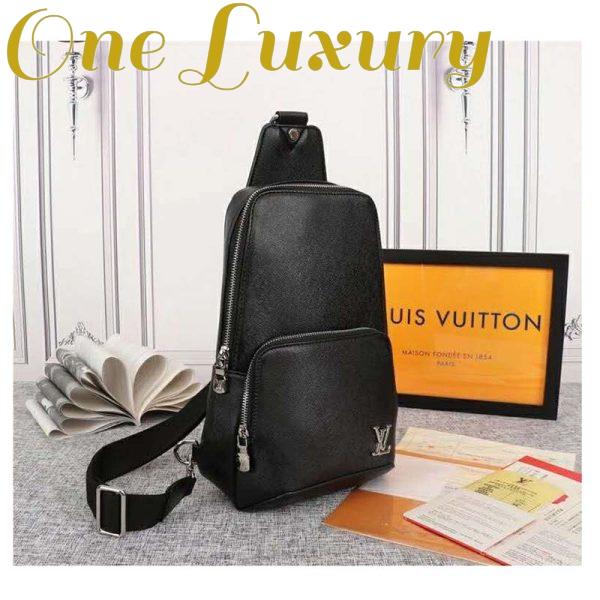 Replica Louis Vuitton LV Men Avenue Sling Bag Taiga Leather-Black 4