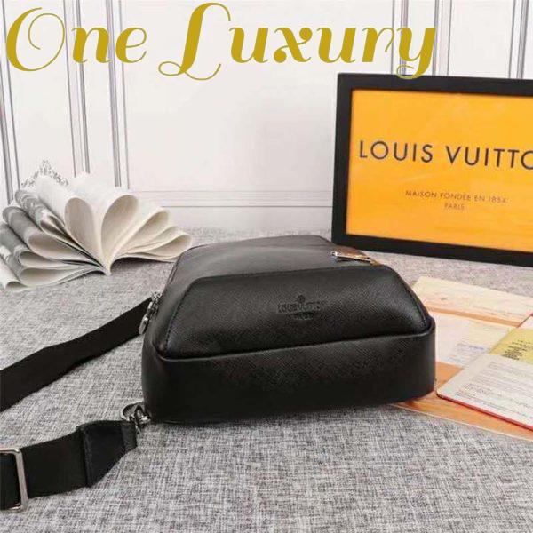 Replica Louis Vuitton LV Men Avenue Sling Bag Taiga Leather-Black 6