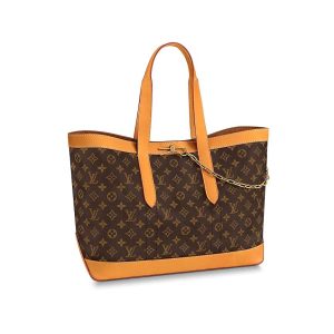 Replica Louis Vuitton LV Men Cabas Voyage in Iconic Monogram Canvas and Natural Leather-Brown
