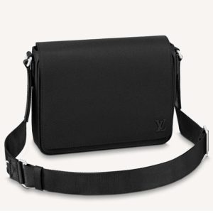Replica Louis Vuitton LV Men District PM Bag Black Taiga Cowhide Leather 2