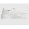 Replica Gucci GG Unisex Gucci Jive Sneaker White GG Embossed Leather Smooth Leather