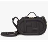 Replica Fendi Women FF O’Lock Mini Camera Case Black Leather Mini Bag
