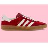 Replica Gucci Unisex Adidas x Gucci Gazelle Sneaker Red Suede Trefoil Embossed