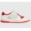 Replica Gucci Unisex GG MAC80 Sneakers Off White Pink Leather Round Toe Rubber Flat 14