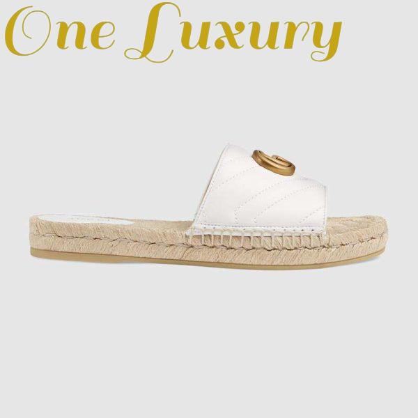 Replica Gucci Women Leather Espadrille Sandal-White 2