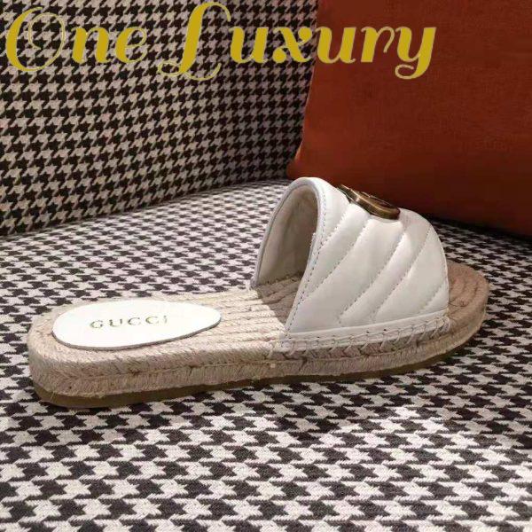 Replica Gucci Women Leather Espadrille Sandal-White 3