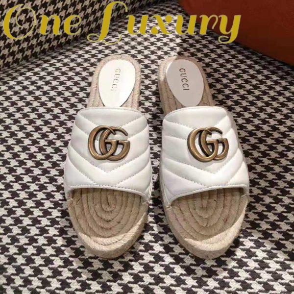 Replica Gucci Women Leather Espadrille Sandal-White 6