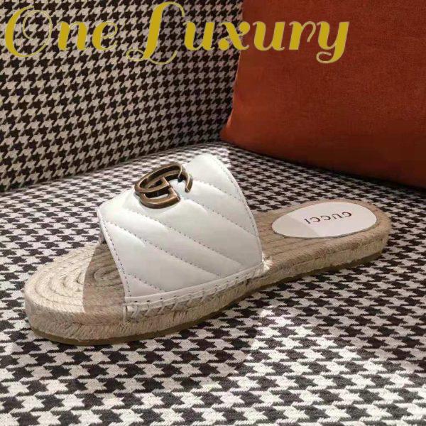 Replica Gucci Women Leather Espadrille Sandal-White 7