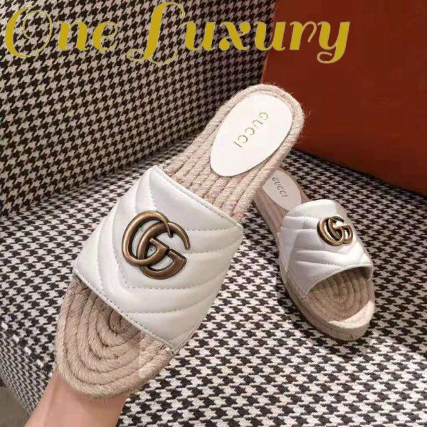 Replica Gucci Women Leather Espadrille Sandal-White 8