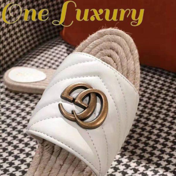 Replica Gucci Women Leather Espadrille Sandal-White 10