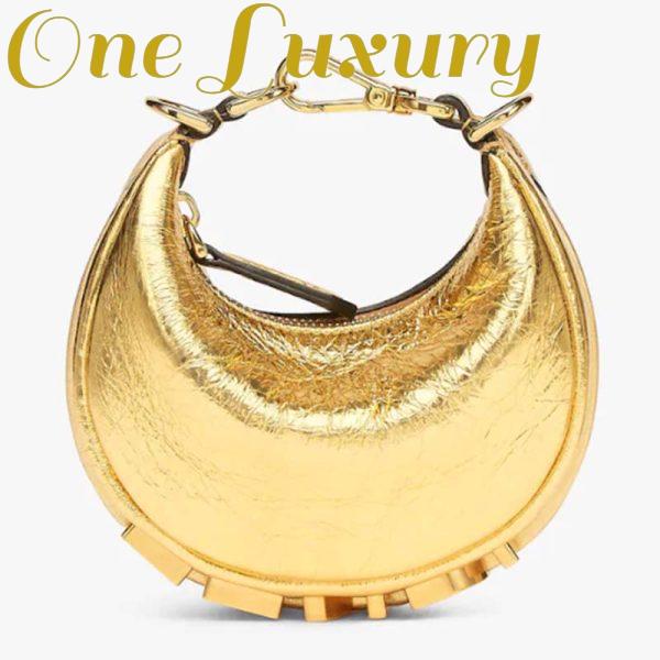 Replica Fendi Women FF Fendigraphy Gold Leather Charm