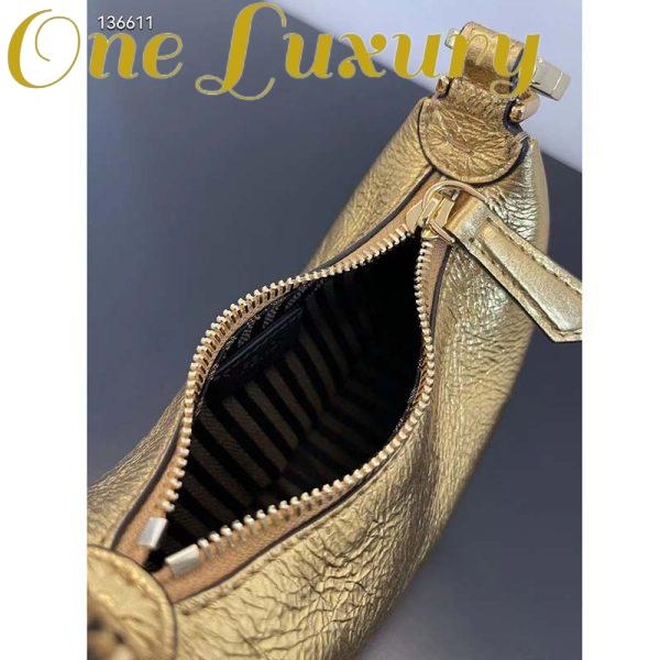 Replica Fendi Women FF Fendigraphy Gold Leather Charm 6