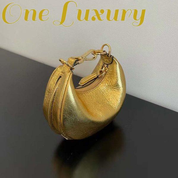 Replica Fendi Women FF Fendigraphy Gold Leather Charm 9