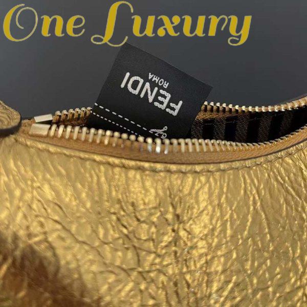 Replica Fendi Women FF Fendigraphy Gold Leather Charm 10