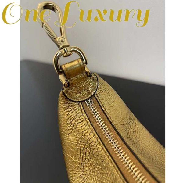 Replica Fendi Women FF Fendigraphy Gold Leather Charm 11