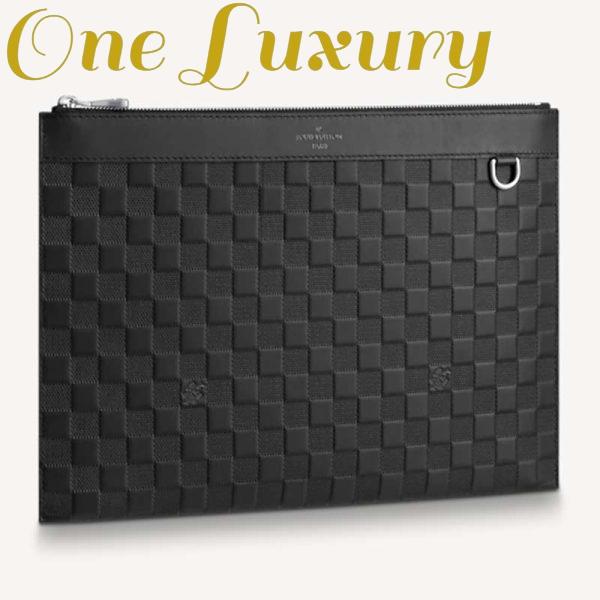 Replica Louis Vuitton LV Unisex Discovery Pochette Clutch Damier Infini Cowhide Leather 2