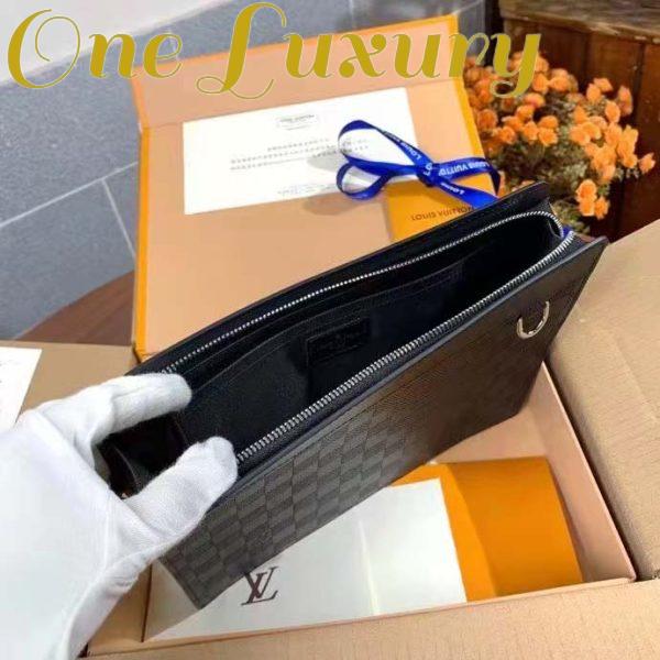 Replica Louis Vuitton LV Unisex Discovery Pochette Clutch Damier Infini Cowhide Leather 7