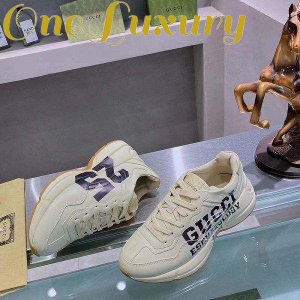 Replica Gucci Unisex GG Rhyton Sneaker ’25’ Ivory Demetra Rubber Sole 5 Cm Heel 3
