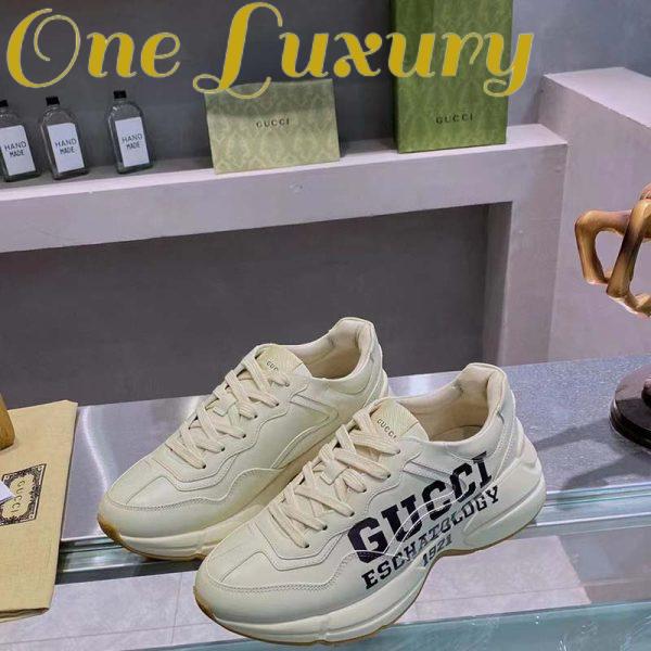 Replica Gucci Unisex GG Rhyton Sneaker ’25’ Ivory Demetra Rubber Sole 5 Cm Heel 4
