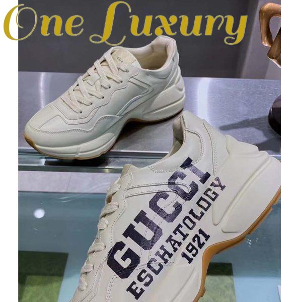 Replica Gucci Unisex GG Rhyton Sneaker ’25’ Ivory Demetra Rubber Sole 5 Cm Heel 9