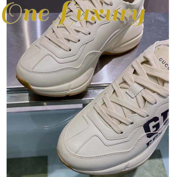 Replica Gucci Unisex GG Rhyton Sneaker ’25’ Ivory Demetra Rubber Sole 5 Cm Heel 10