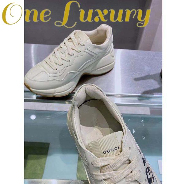 Replica Gucci Unisex GG Rhyton Sneaker ’25’ Ivory Demetra Rubber Sole 5 Cm Heel 11