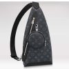 Replica Louis Vuitton LV Unisex Duo Slingbag Black Calf Leather Removable Zipped Pouch 13