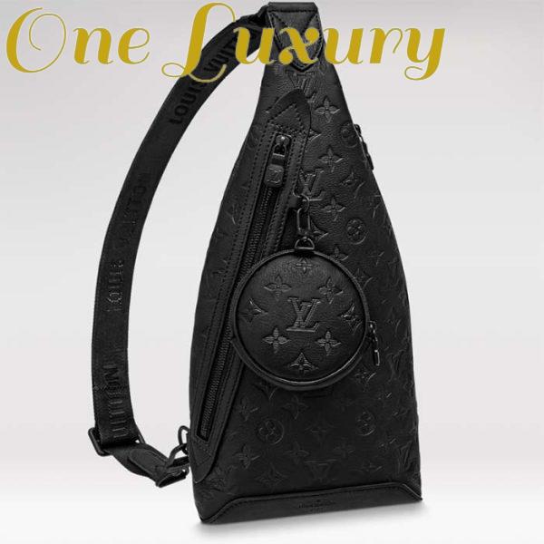 Replica Louis Vuitton LV Unisex Duo Slingbag Black Calf Leather Removable Zipped Pouch 2
