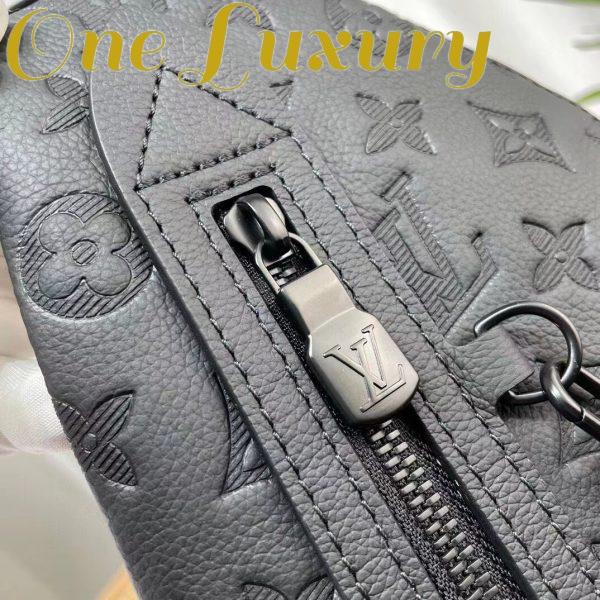 Replica Louis Vuitton LV Unisex Duo Slingbag Black Calf Leather Removable Zipped Pouch 8