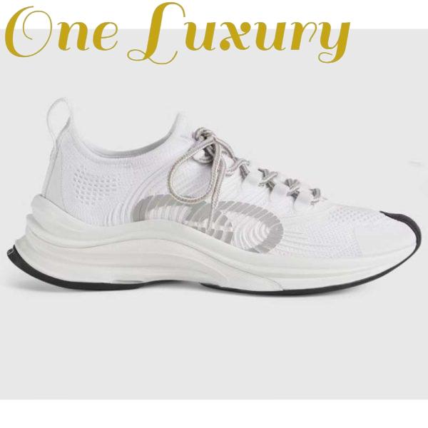 Replica Gucci Unisex Run Sneaker White Technical Knit Fabric Interlocking G Rubber