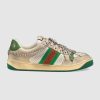 Replica Gucci Women’s Screener Sneaker with Crystals 3.6cm Height-Green