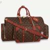 Replica Louis Vuitton LV Unisex Keepall Trio Pocket Travel Bag Brown Monogram Canvas