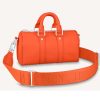 Replica Louis Vuitton LV Unisex Keepall XS Orange Aerogram Cowhide Leather Textile Lining