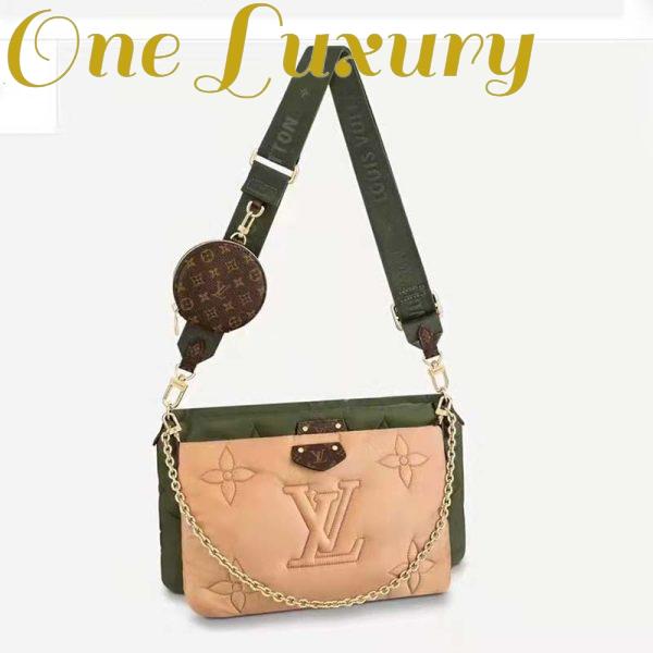 Replica Louis Vuitton LV Unisex Maxi Multi Pochette Accessoires Handbag Green Beige 2
