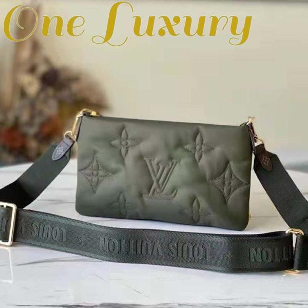 Replica Louis Vuitton LV Unisex Maxi Multi Pochette Accessoires Handbag Green Beige 5
