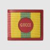 Replica Gucci GG Unisex Baiadera Stripe Canvas Bi-Fold Wallet-Red