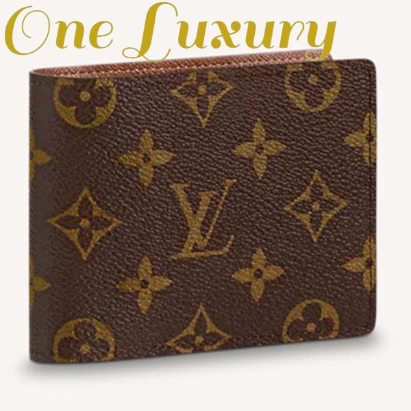 Replica Louis Vuitton LV Unisex Multiple Wallet Brown Coated Canvas Cowhide Leather