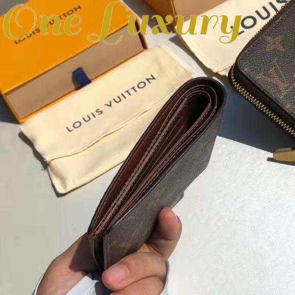 Replica Louis Vuitton LV Unisex Multiple Wallet Brown Coated Canvas Cowhide Leather 4