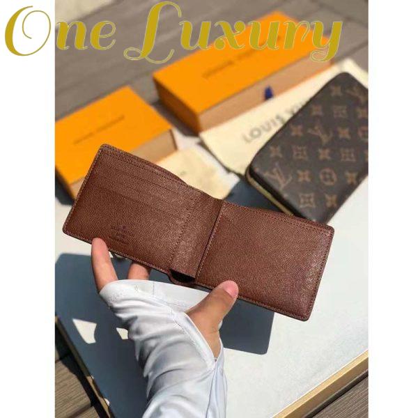 Replica Louis Vuitton LV Unisex Multiple Wallet Brown Coated Canvas Cowhide Leather 6