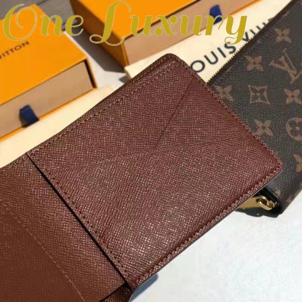 Replica Louis Vuitton LV Unisex Multiple Wallet Brown Coated Canvas Cowhide Leather 8