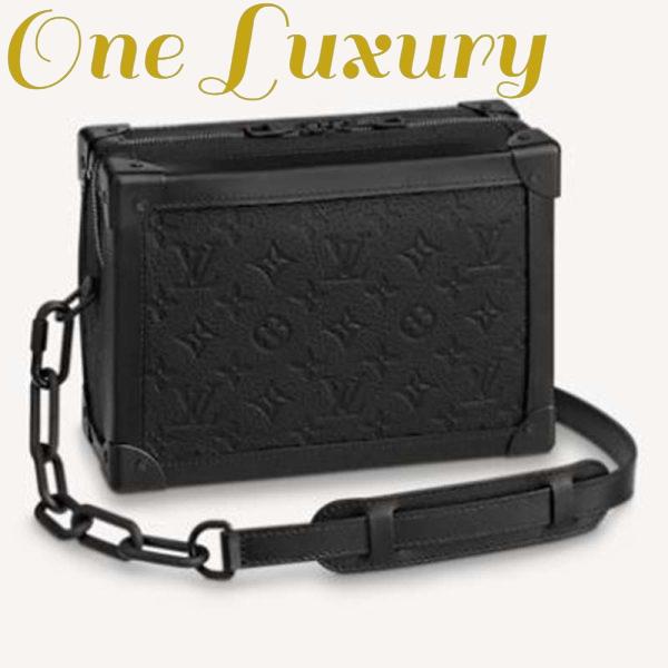 Replica Louis Vuitton LV Unisex Soft Trunk Bag Monogram-Embossed Black Taurillon Cowhide Leather