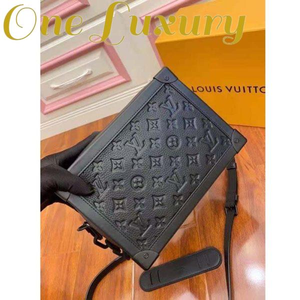 Replica Louis Vuitton LV Unisex Soft Trunk Bag Monogram-Embossed Black Taurillon Cowhide Leather 4