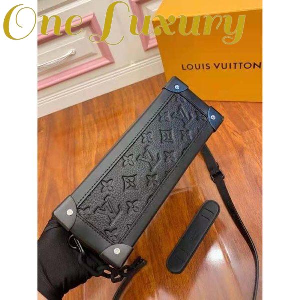 Replica Louis Vuitton LV Unisex Soft Trunk Bag Monogram-Embossed Black Taurillon Cowhide Leather 5